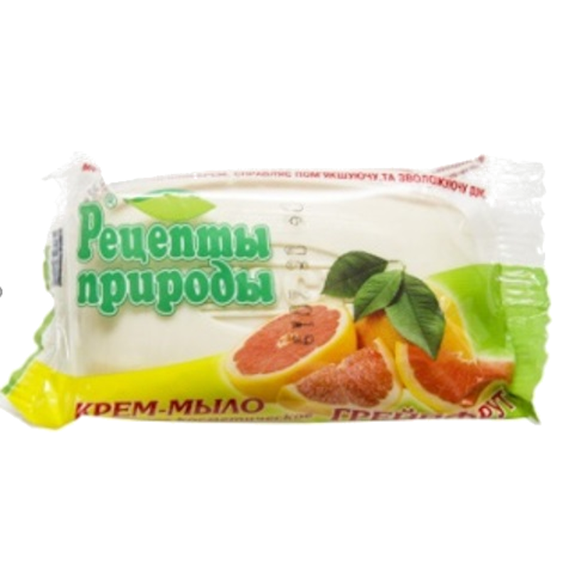 Мило тверде Рецепти природи Крем-мило Грейпфрут, туалетне, 100 г (4820003386149)